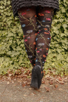 Platino Floral Tights with colorful flowers