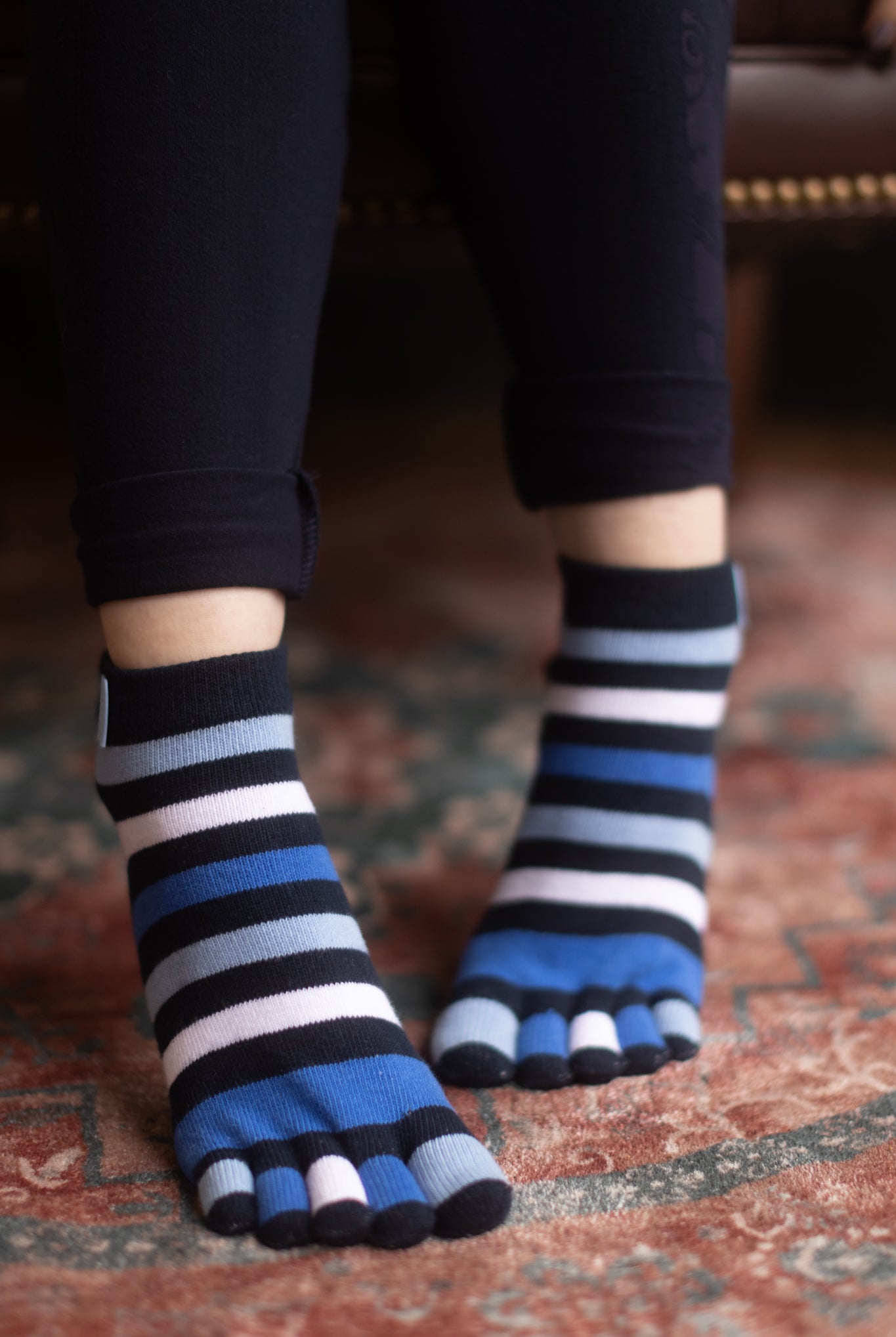 Striped Anklet Toe Socks