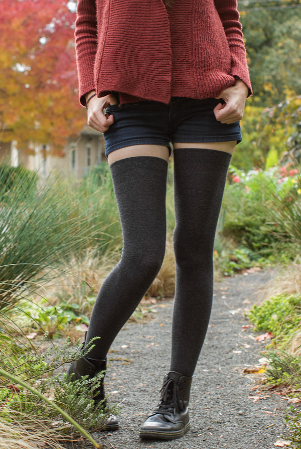 HRIDAY Woolen Thermal Warm Long Boot Cuffs Footless Socks Leg Warmer for  Women- (Grey Color)