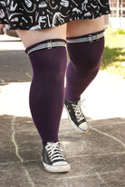 Roll Top Extraordinary Thigh High - Plum