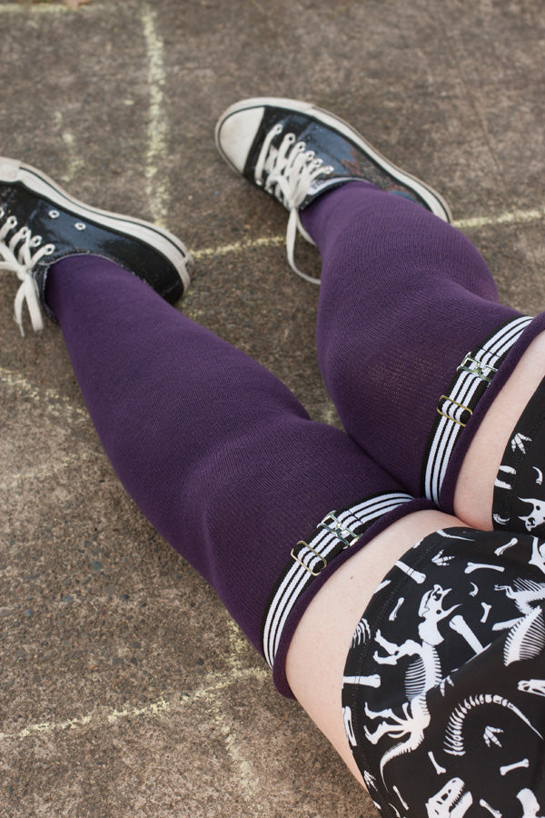 Roll Top Extraordinary Thigh High - Plum
