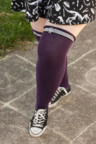 Roll Top Extraordinary Thigh High - Plum
