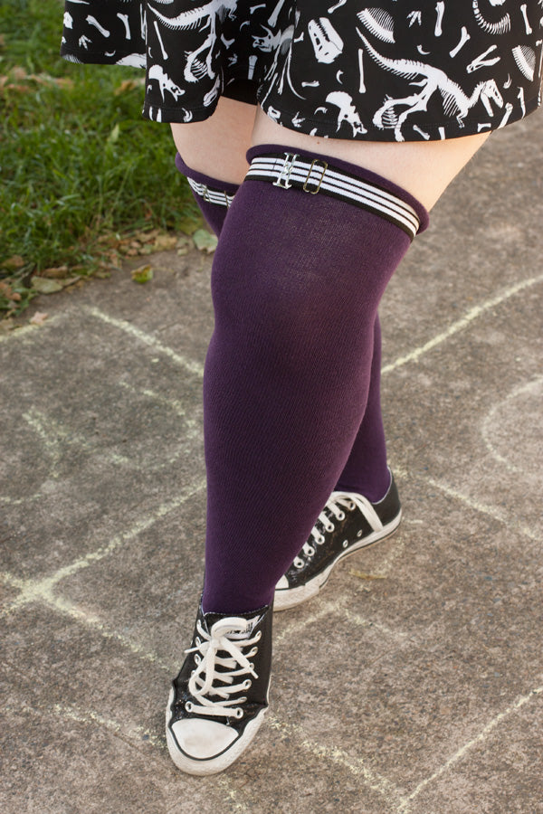 Roll Top Extraordinary Thigh High - Plum