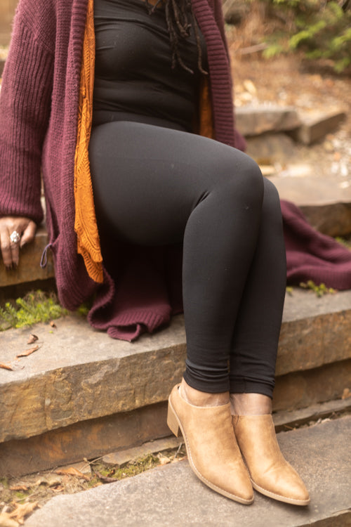 Plus Size High Waisted Fleece Lined Leggings