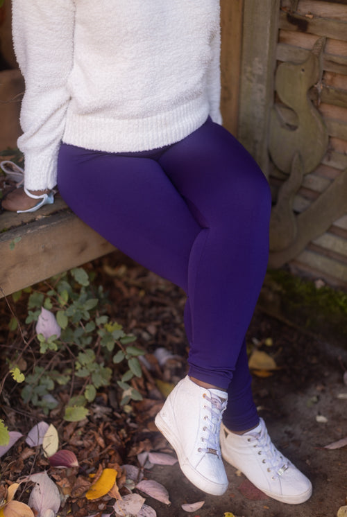 Aerie high waisted purple ombré leggings size small fleece lined