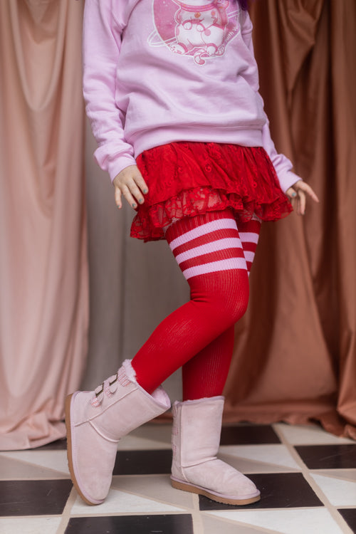 Magical Kawaii Thigh High - Red With Cherry Blossom