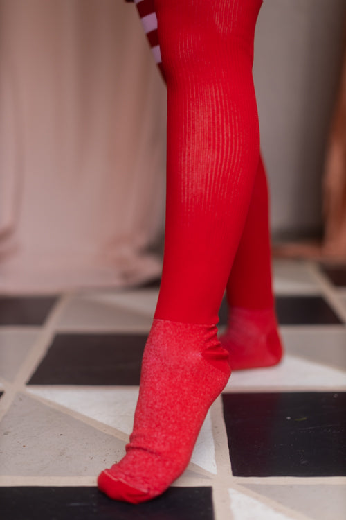Magical Kawaii Thigh High - Red With Cherry Blossom
