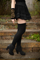 Vertical Lines Thigh High - Black