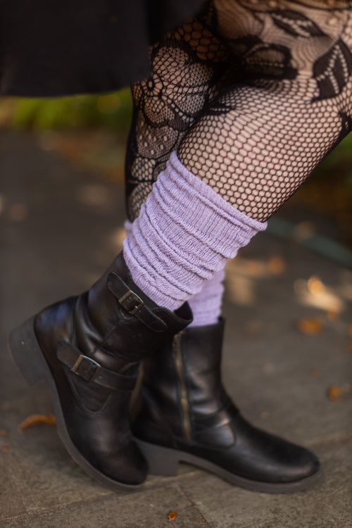 Cotton Slouch Socks - lilac