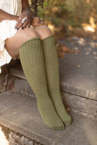 Cotton Slouch Socks - olive