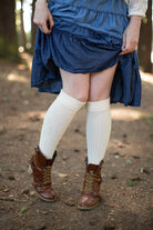 Diamond Rib Knee Socks - Sweet Cream