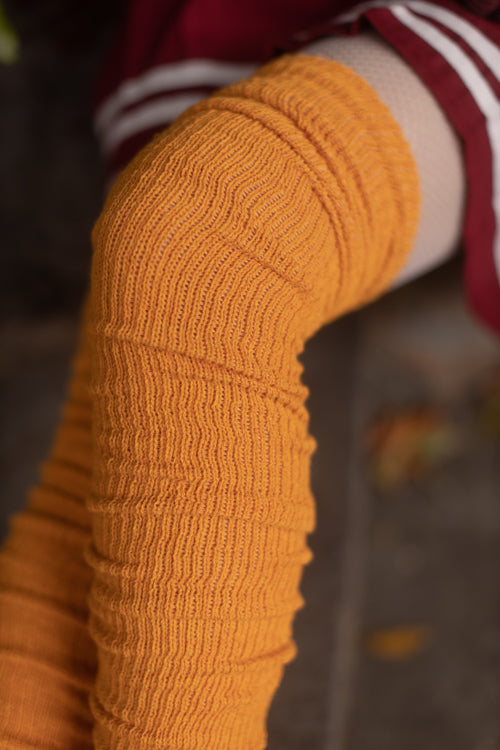 Long Cuffable Scrunchable Socks - Orange