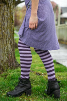 Super Stripes Thigh High Socks - plum/lilac