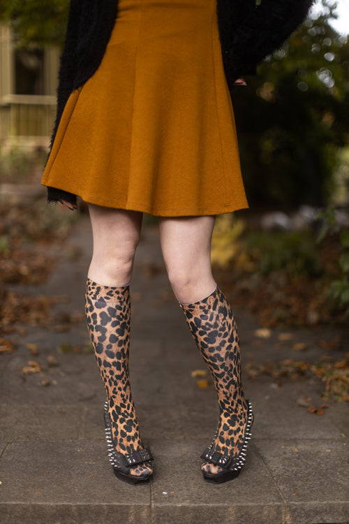 Leopard Printed Trouser Socks