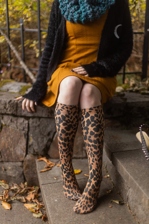 Leopard Printed Trouser Socks