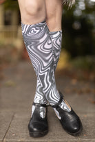 Black and White Swirl Printed Trouser Socks