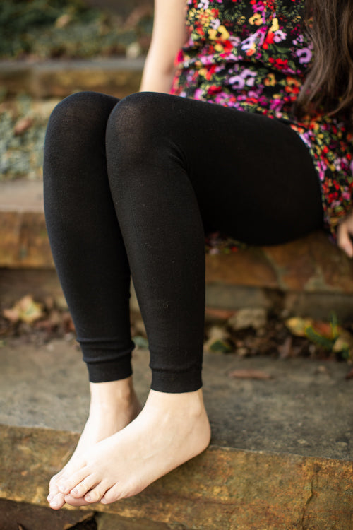 Signature Cotton Leggings - Black