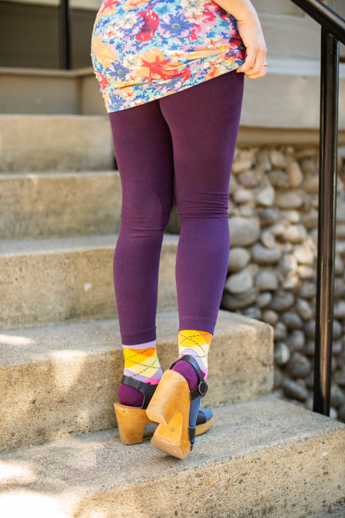 Signature Cotton Leggings - Purple