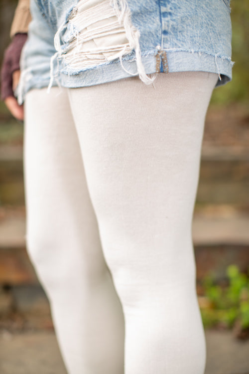 Signature Cotton Leggings - Ivory 