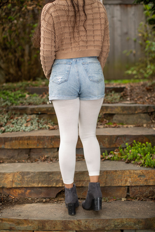 Signature Cotton Leggings - Ivory 