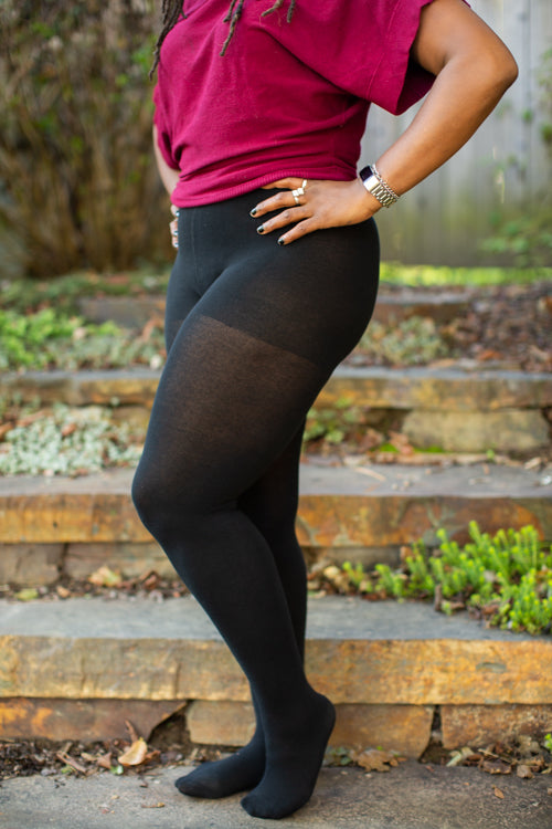 The Black Cotton Tummy Control Legging (fits up to Plus) – BABES