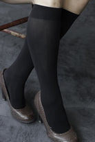 Opaque Solid Nylon Trouser Socks - Beige