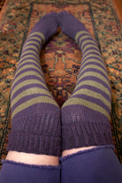 Super Stripes Knee Socks - Plum/Olive