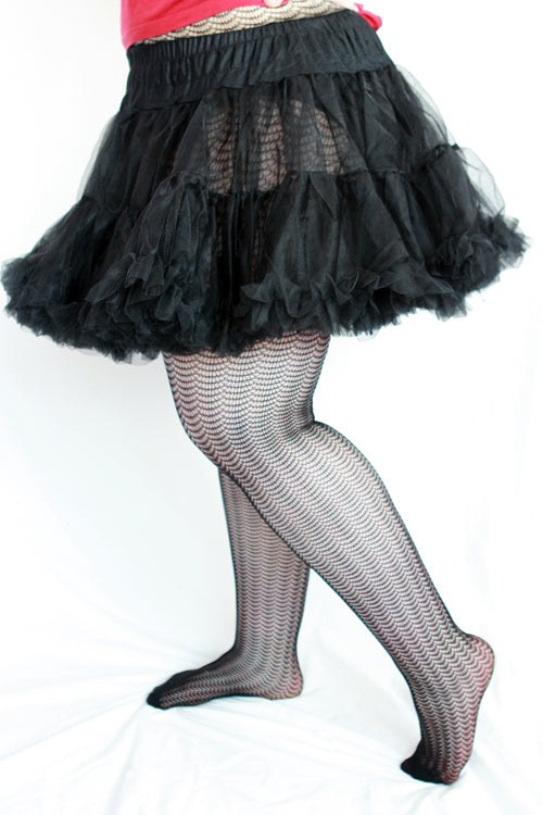 Plus Size Layered Tulle Petticoat - Black - 1x-2x