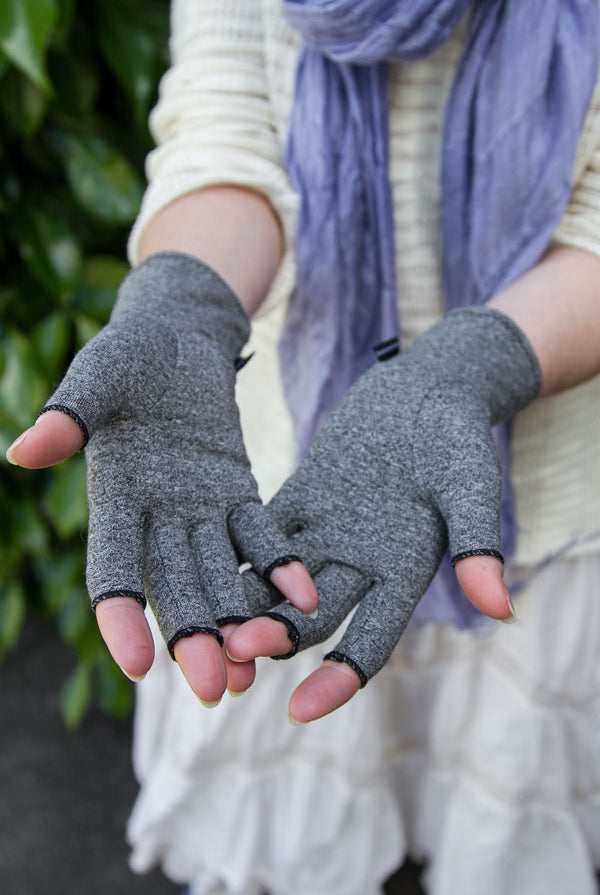 Imak Compression Fingerless Gloves - Grey - Small