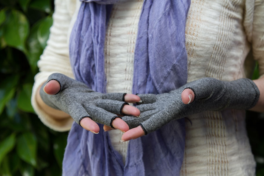 Imak Compression Fingerless Gloves - Grey - Small