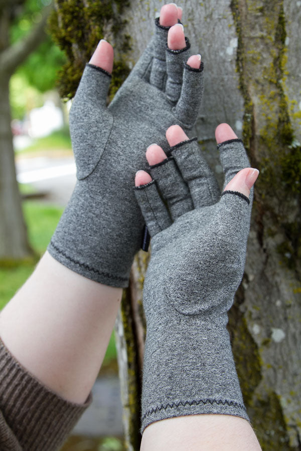 Imak Compression Fingerless Gloves - Grey - Medium