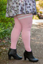 Oops! Americana Thigh High Long Socks - Cherry Blossom with White
