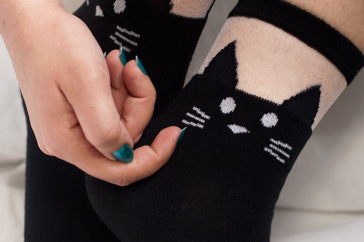 Black Cat Opaque & Sheer Anklet
