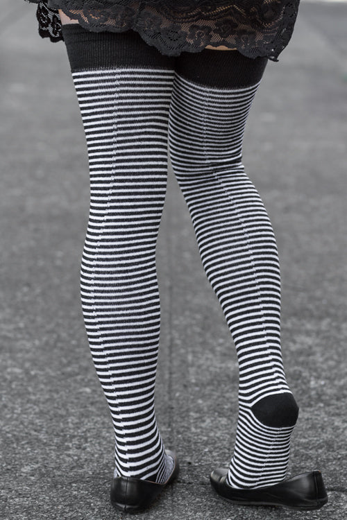 Extraordinary Boardwalk Thigh High - Black & White
