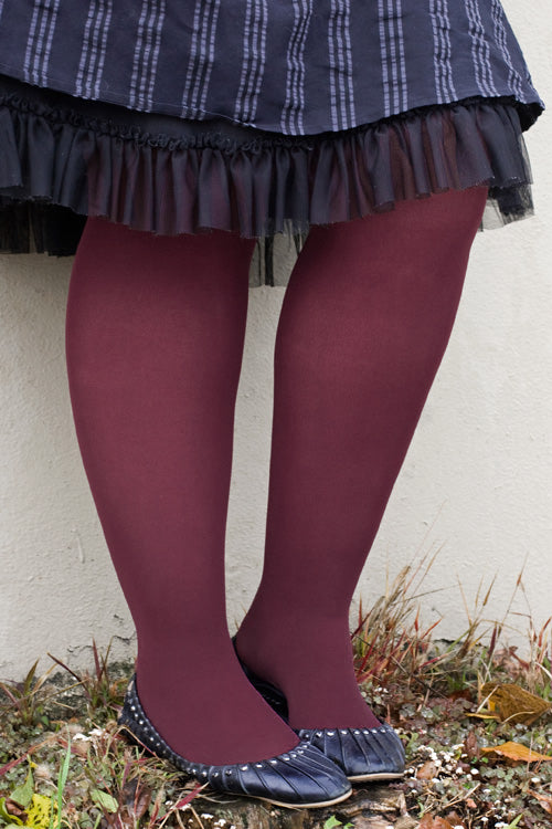 Plus Size Color Tights - Merlot - Large/Extra Large