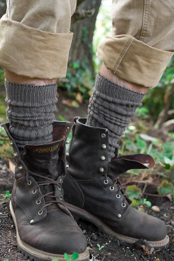Cotton Slouch Socks - Charcoal