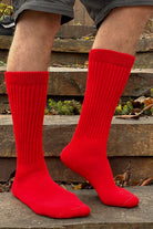 Cozy Slouch Socks - Red