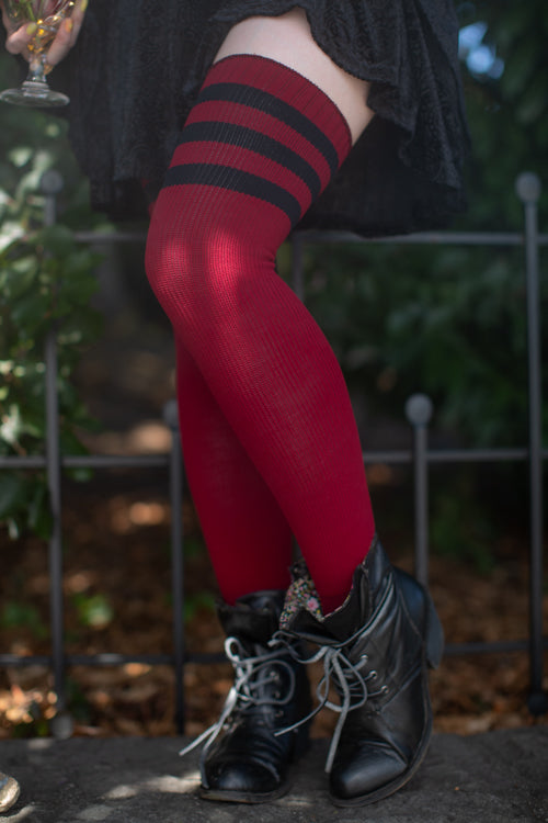 Black and 2024 red thigh highs