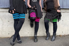 Neon Power Stripe Socks - Black w/Neon Green - $2 donation to Planned Parenthood