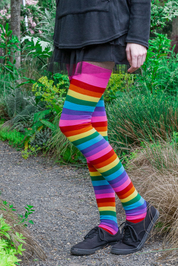 Long Pride Stripes Tube Socks - $1 donation to OutRight Action! - Gilbert Baker Rainbow