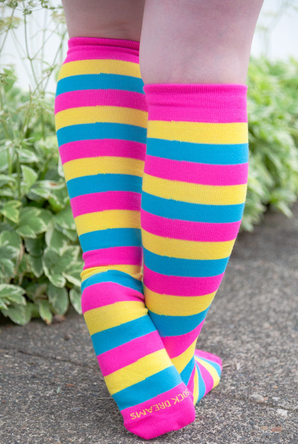 Pride Stripes Knee High Socks - $1 donation to SAGE - Pansexual
