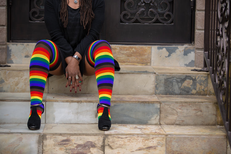 Philly Rainbow Thigh High Socks - $1 Donation to Valley Youth House Philly Pride!