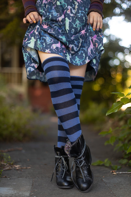 Roll Top Striped Knee High Socks – Sock Dreams