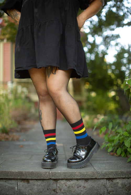 Signature Crew Socks - Black/Red/Yellow/Blue*