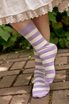 Simply Striped Tube Socks - Lilac/Sweet Cream