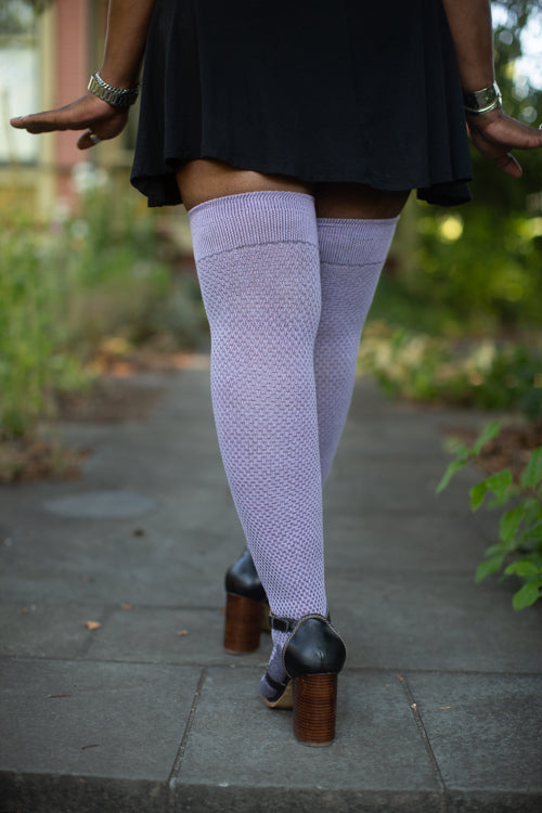 Extraordinary Waffle Thigh High - Lilac