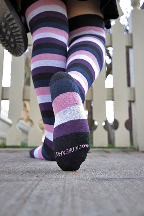 Longer Pride Stripes Cotton Socks - $1 donation to EJI! - Genderfluid