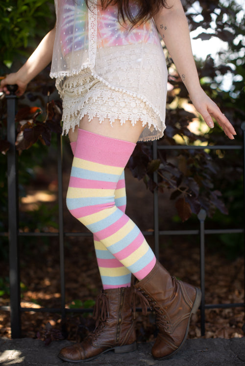 Extraordinary Pride Thigh High Socks - Pansexual - $1 donation to PDX ASC