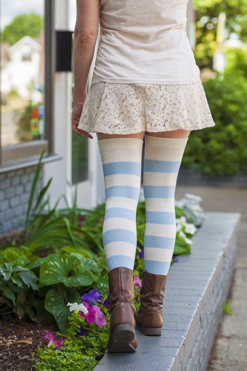 Neon Power Stripe Thigh High Socks – Sock Dreams