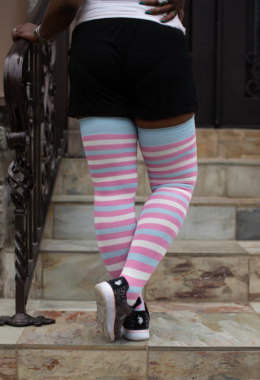 Longer Pride Stripes Cotton Socks - $1 donation to EJI! - Trans